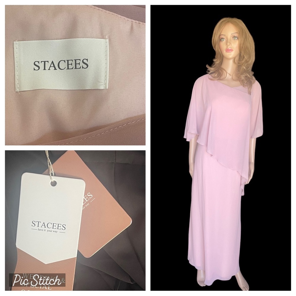 New!‎ STACEES Sheath/Column Sleeveless Scoop Neck Ankle-Length
Size 14